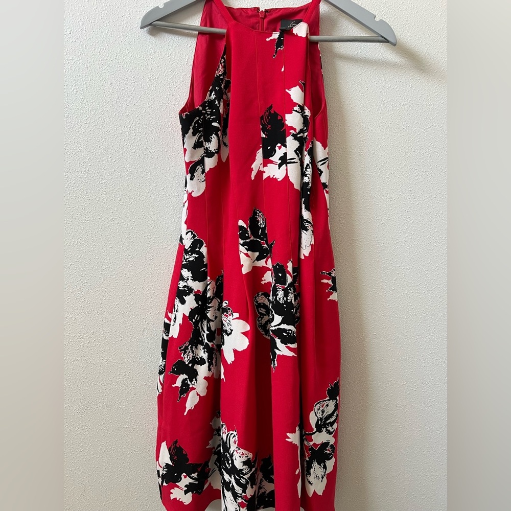 Adrianna Papell Floral Red Dress